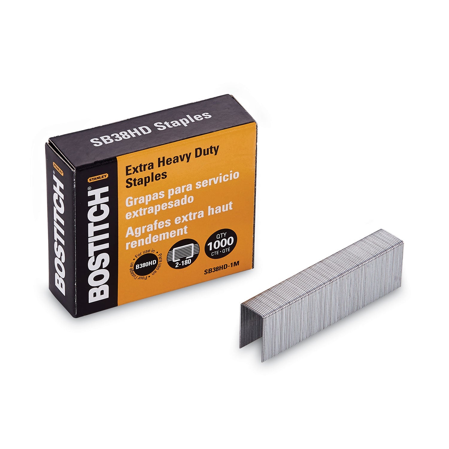 Bostitch® Heavy-Duty Premium Staples, 0.88" Leg, 0.5" Crown, Steel, 1,000/box