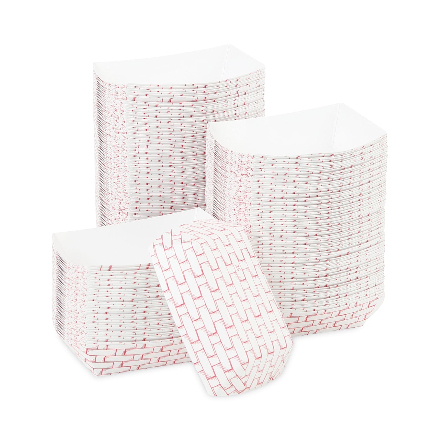 Boardwalk® Paper Food Baskets, 0.25 lb Capacity, 2.69 x 4 x 1.05, Red/White, 1,000/Carton