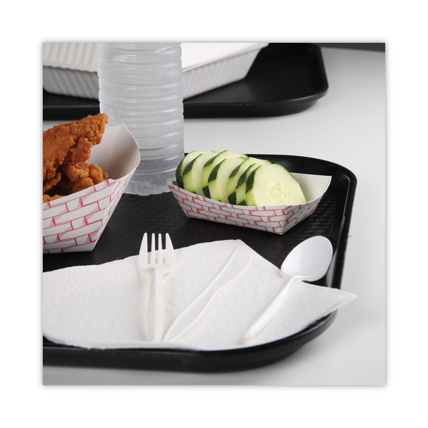 Boardwalk® Paper Food Baskets, 0.25 lb Capacity, 2.69 x 4 x 1.05, Red/White, 1,000/Carton