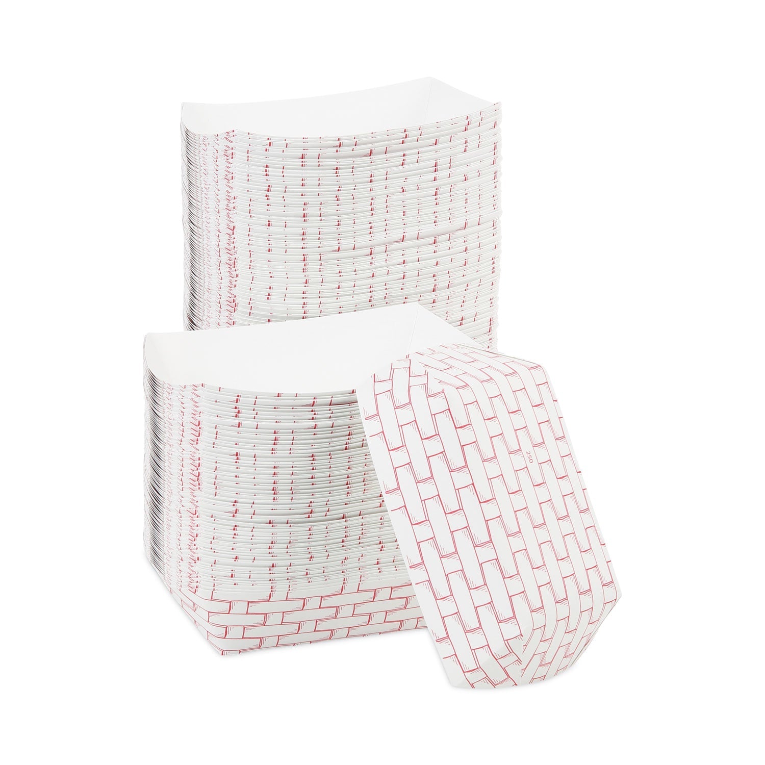 Boardwalk® Paper Food Baskets, 2.5 Lb Capacity, Red/white, 500/carton