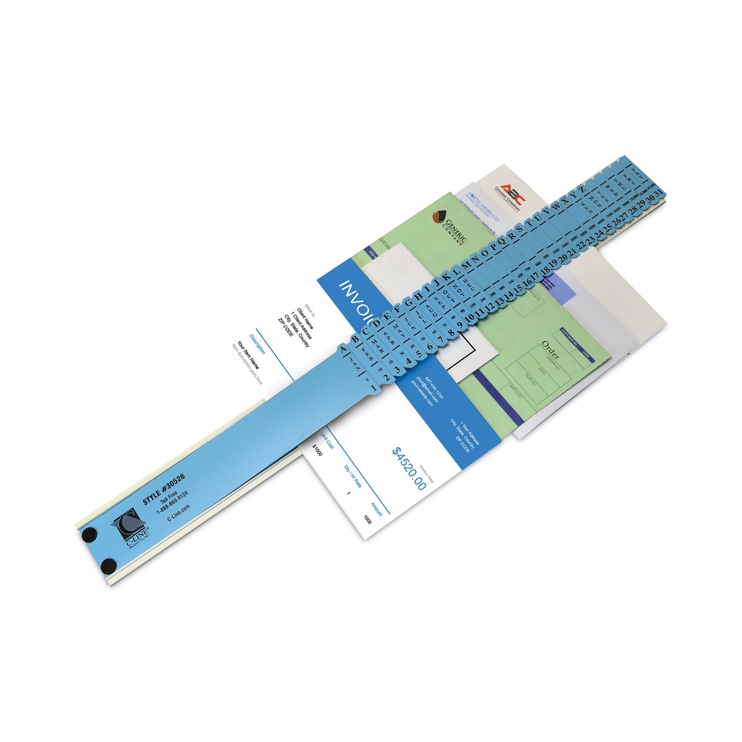 C-Line® Plastic Indexed Sorter, 31 Dividers, Alpha/Numeric/Month/Date/Day Index, Letter Size, Blue Frame