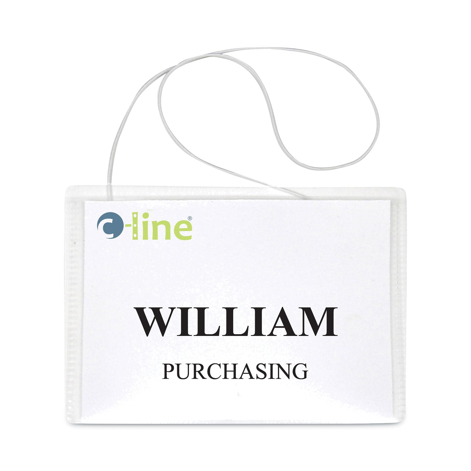 Name Badge Kits | Elastic Cord, 4x3, 50/Box