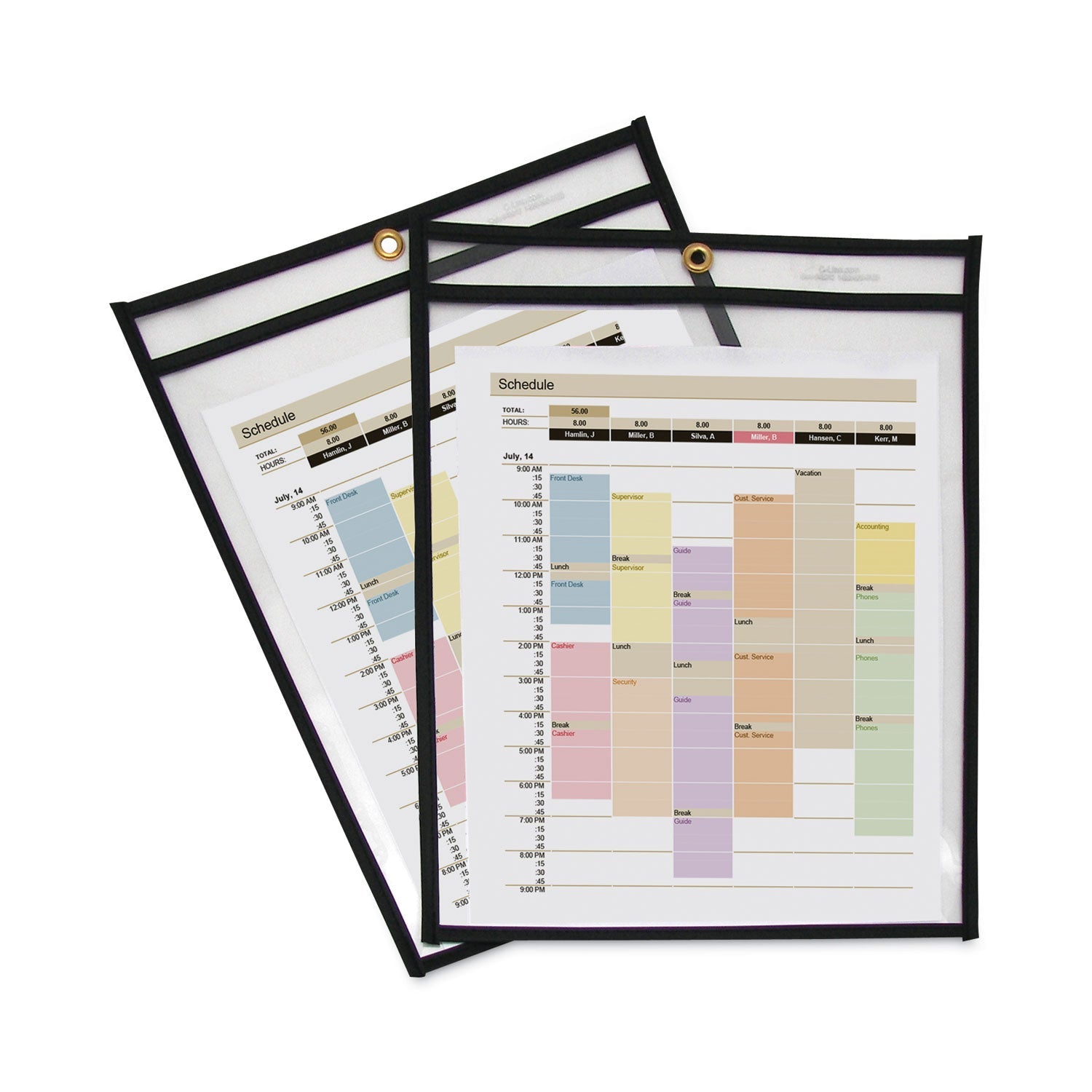 C-Line® Shop Ticket Holders, Stitched, Both Sides Clear, 75 Sheets, 9 X 12, 25/box