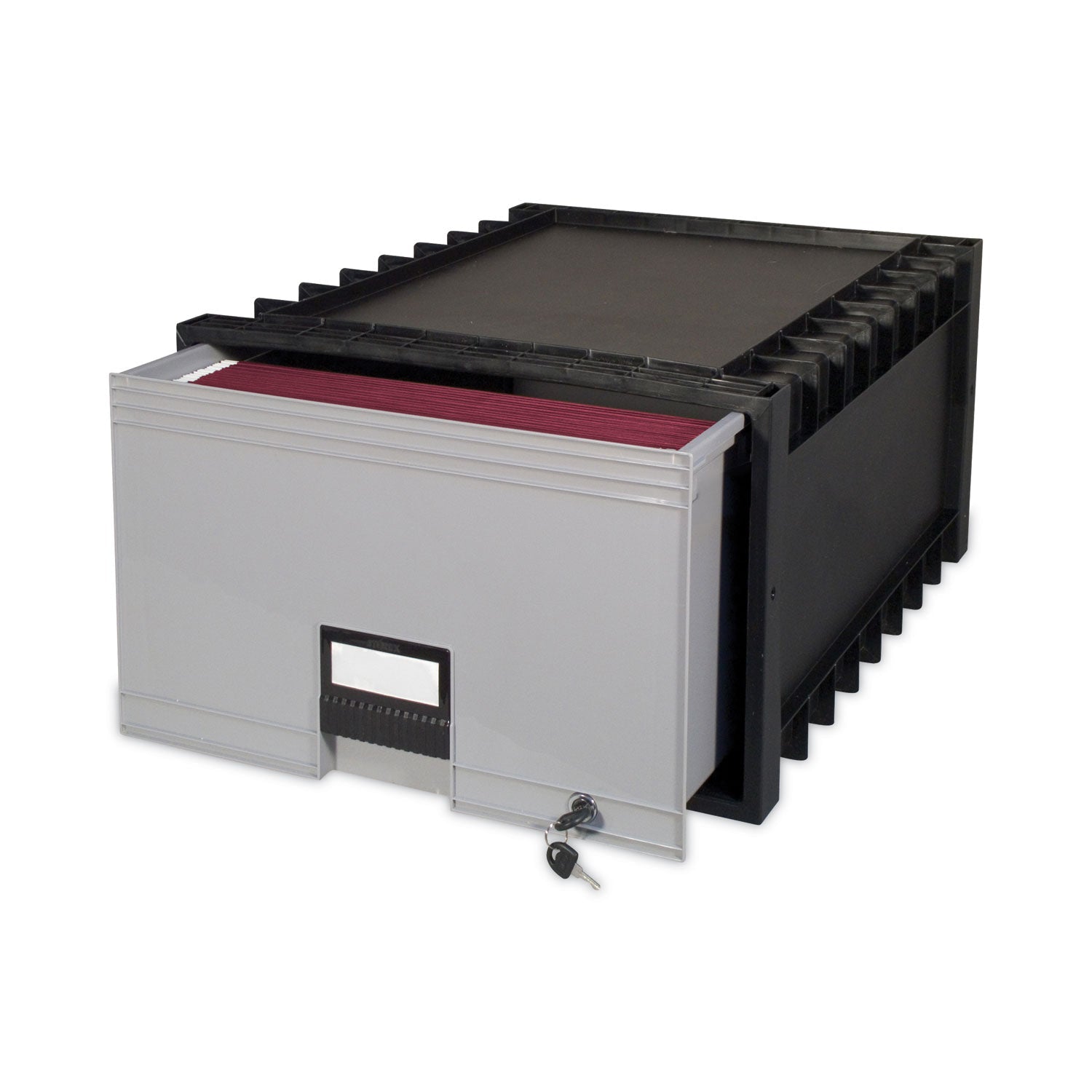 Storex Archive Storage Drawers With Key Lock, Legal Files, 18.25" X 24" X 11.5", Black/gray