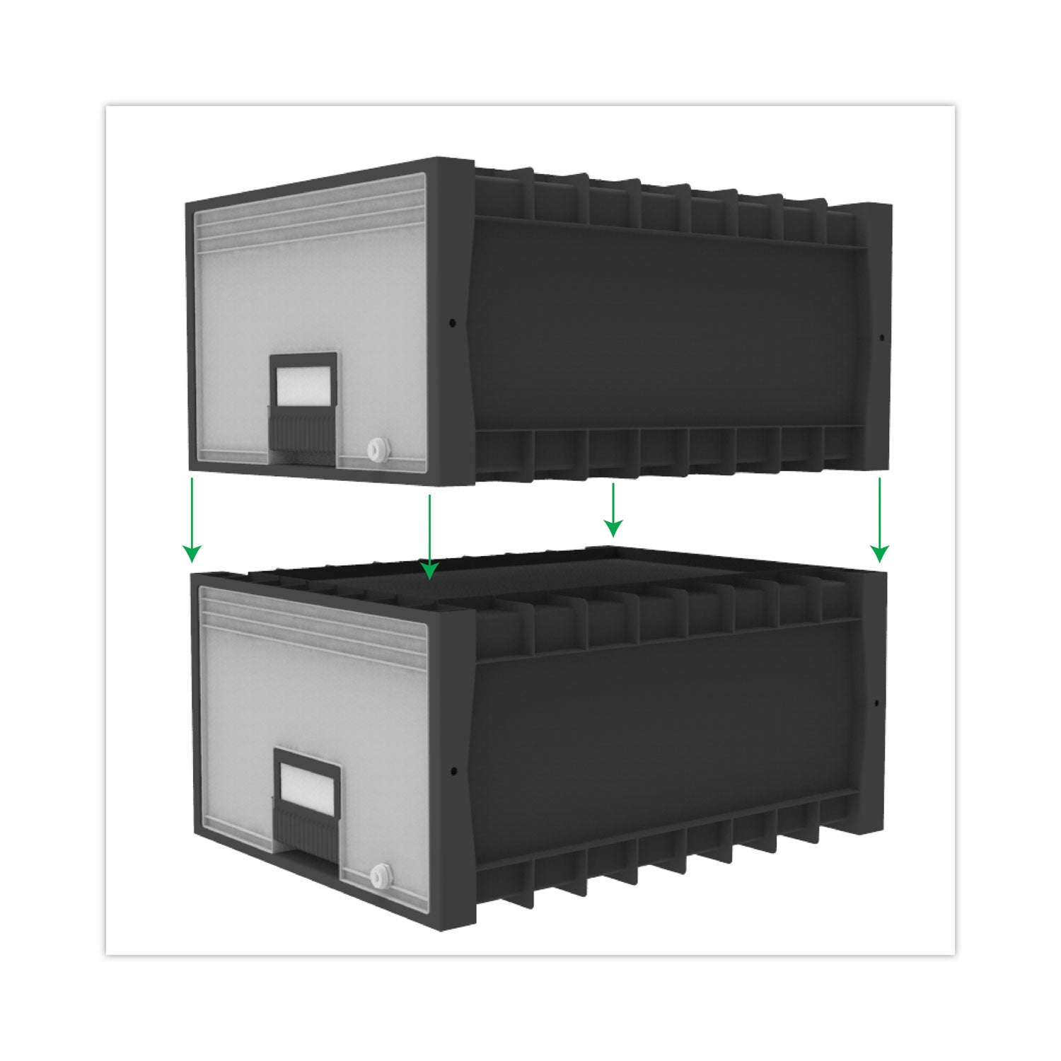 Storex Archive Storage Drawers With Key Lock, Legal Files, 18.25" X 24" X 11.5", Black/gray