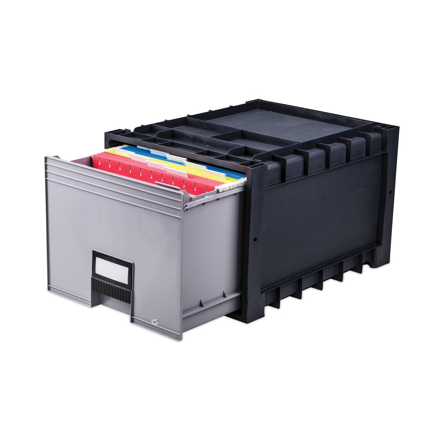 Storex Archive Storage Drawers With Key Lock, Letter Files, 15.25" X 18" X 11.5", Black/gray