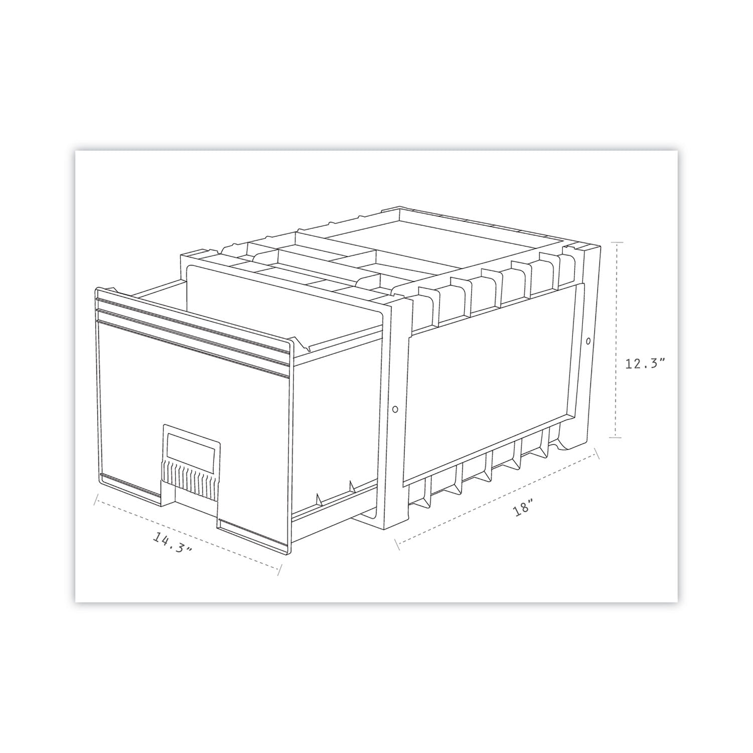 Storex Archive Storage Drawers With Key Lock, Letter Files, 15.25" X 18" X 11.5", Black/gray