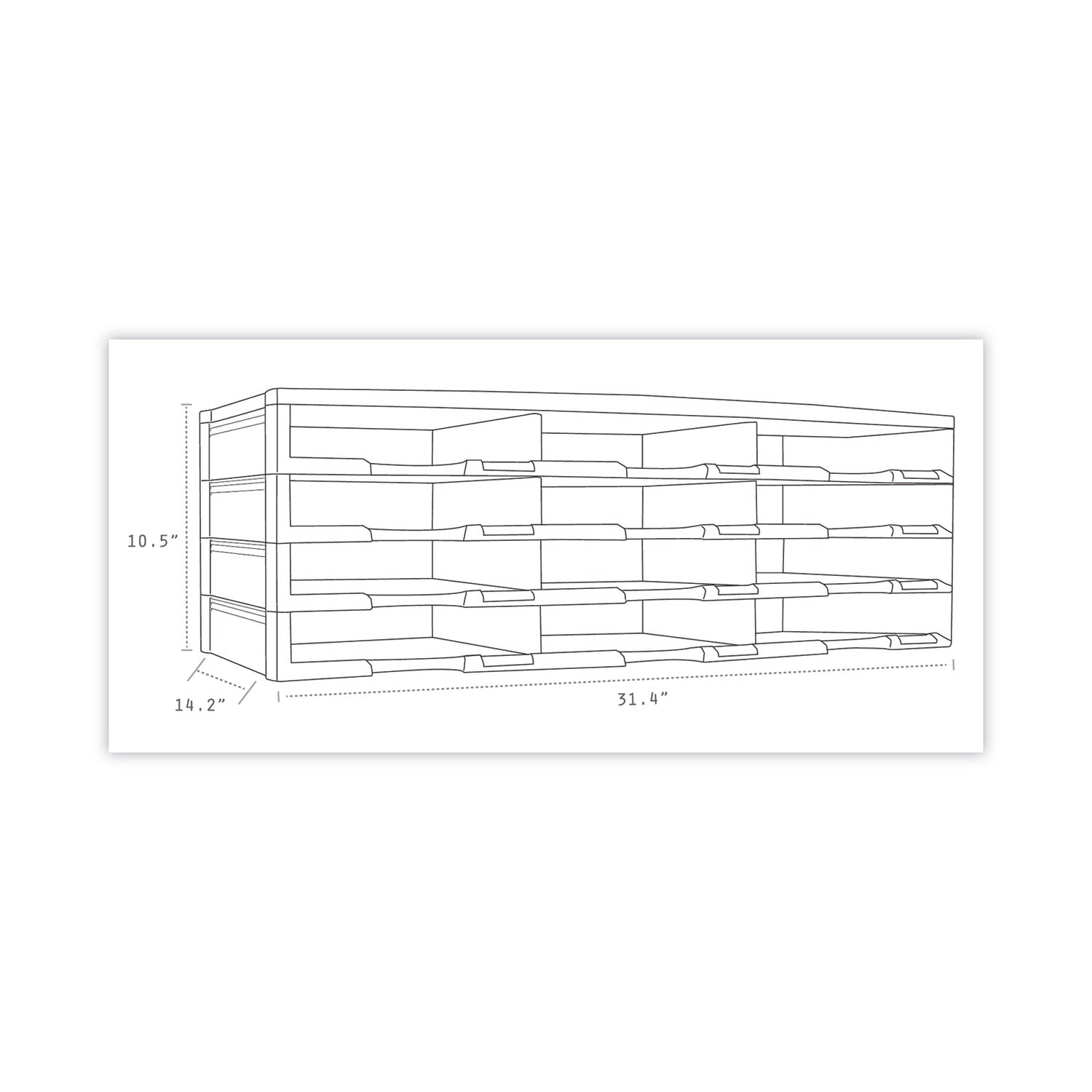Storex Storex Literature Organizer, 12 Compartments, 10.63 x 13.3 x 31.4, Black
