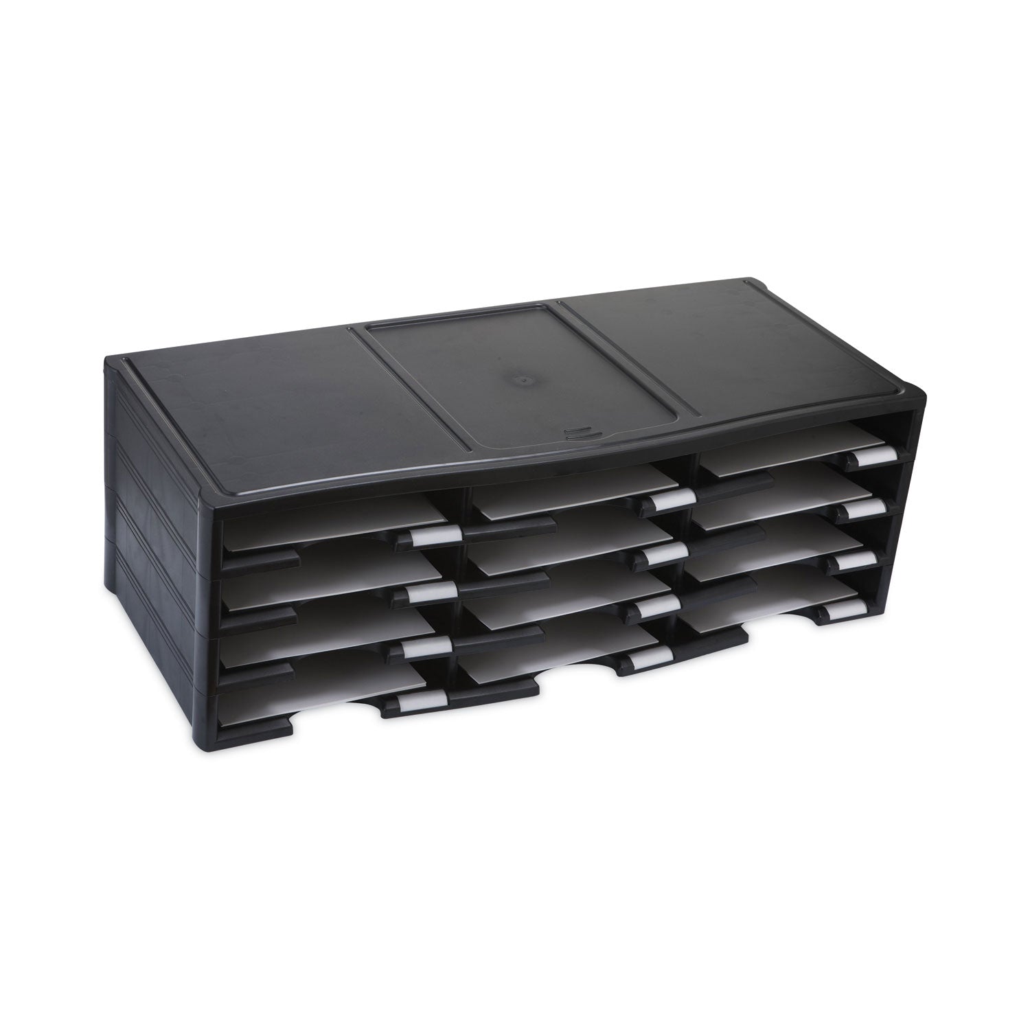 Storex Storex Literature Organizer, 12 Compartments, 10.63 x 13.3 x 31.4, Black
