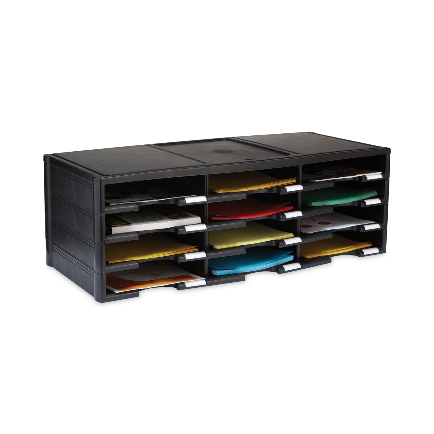 Storex Storex Literature Organizer, 12 Compartments, 10.63 x 13.3 x 31.4, Black