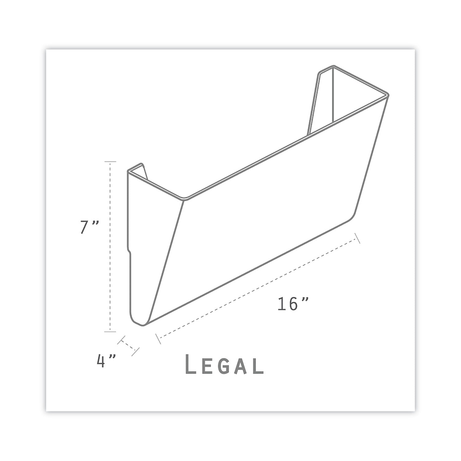 Storex Wall File, 3 Sections, Legal Size 16" x 4" x 14", Clear, 3/Set