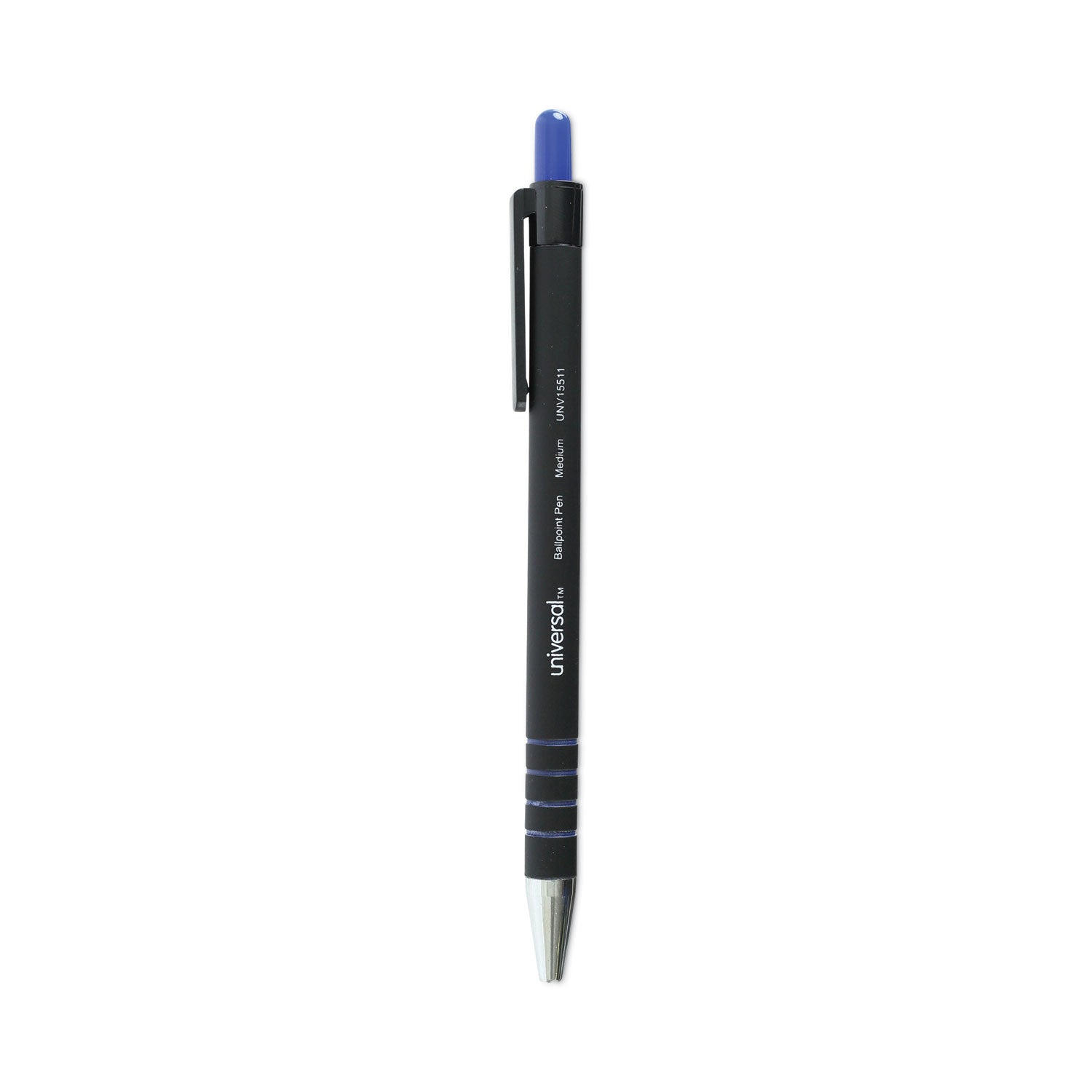 Universal™ Ballpoint Pen, Retractable, Medium 1 Mm, Blue Ink, Blue Barrel, Dozen