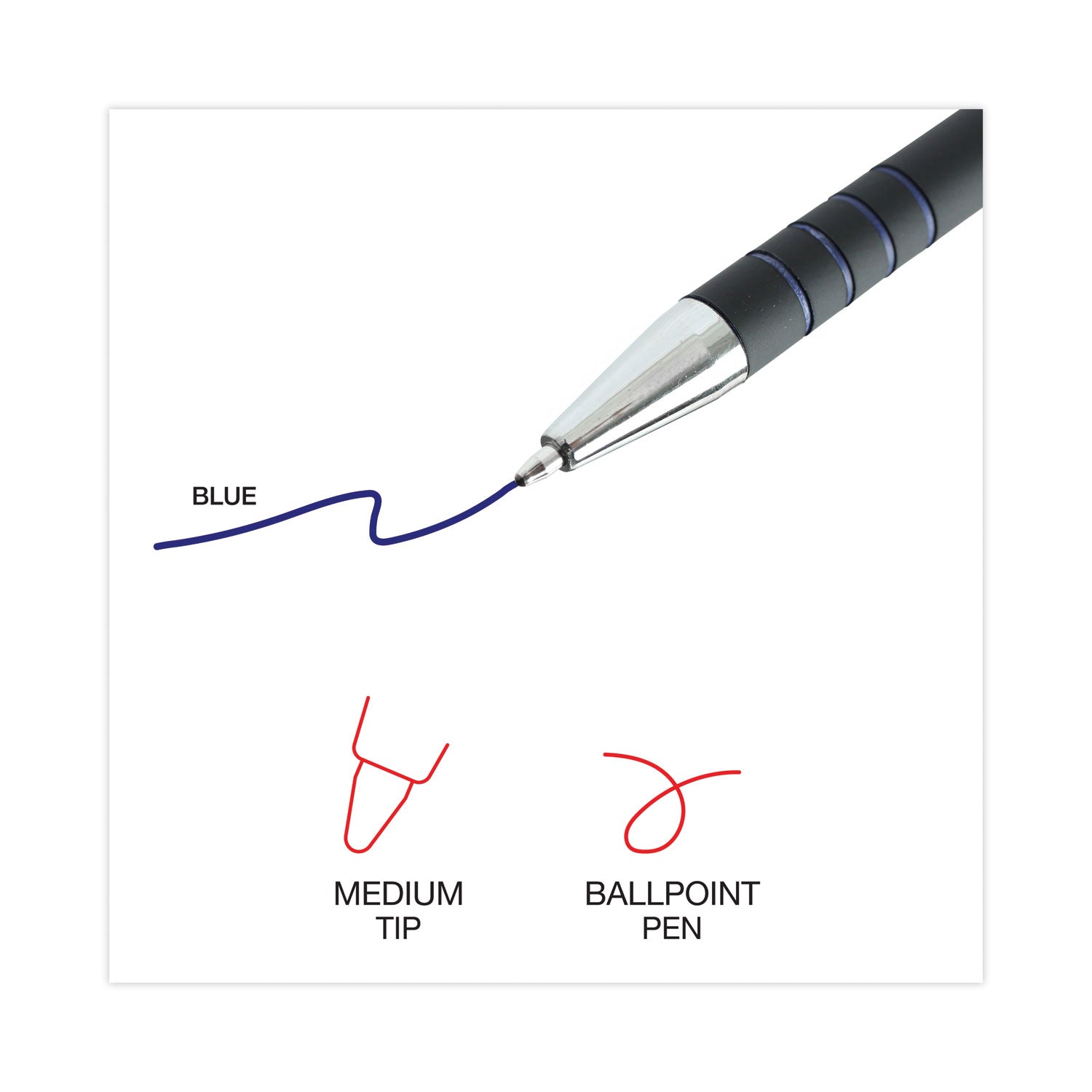 Universal™ Ballpoint Pen, Retractable, Medium 1 Mm, Blue Ink, Blue Barrel, Dozen
