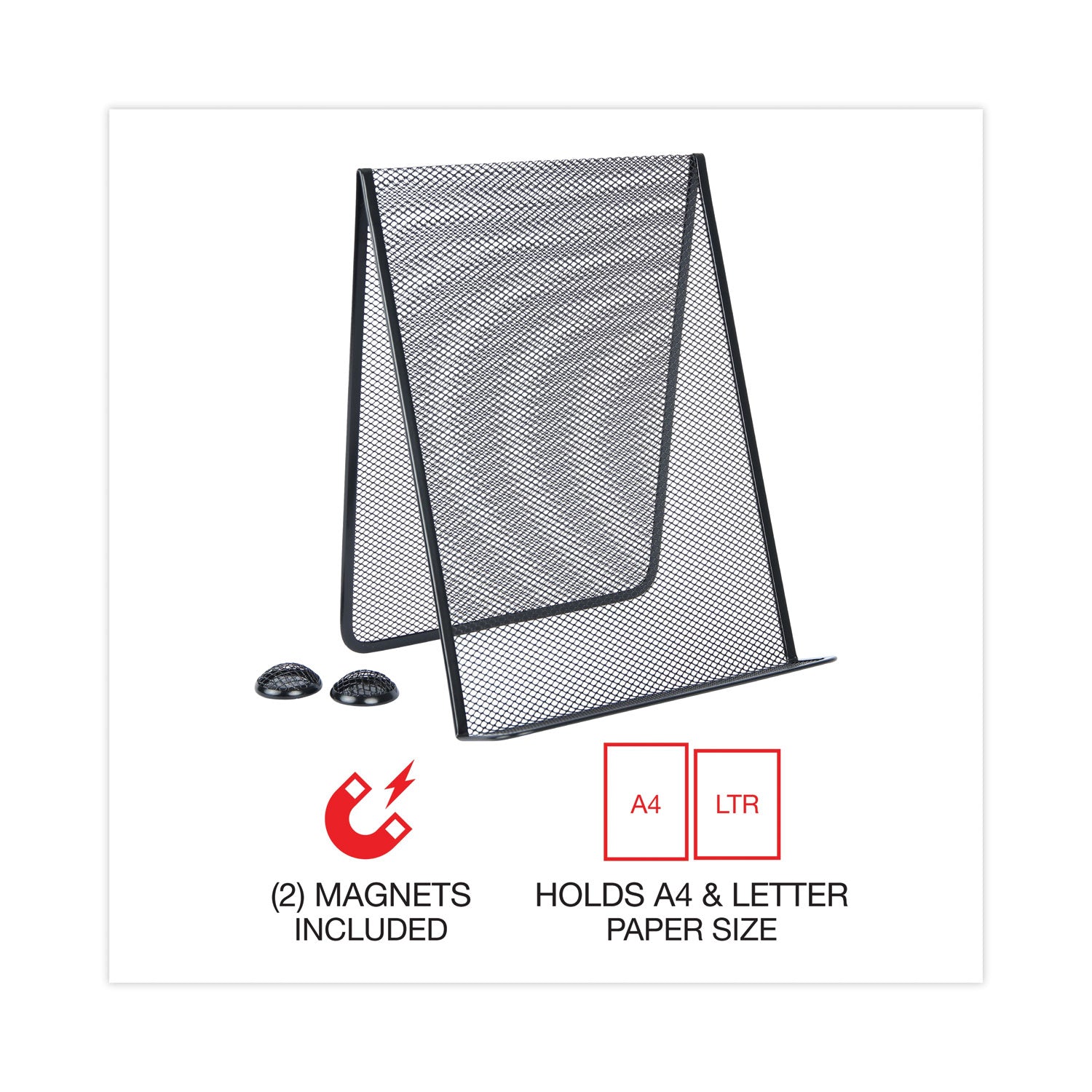 Universal® Metal Mesh Document Holder Free Standing, 35 Sheet Capacity, Metal, Black