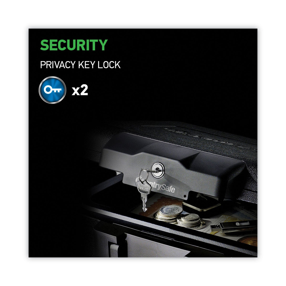 Sentry® Safe 1200 Series Fire Chest, 0.18 Cu Ft, 14.3w X 11.2d X 6.1h, Black