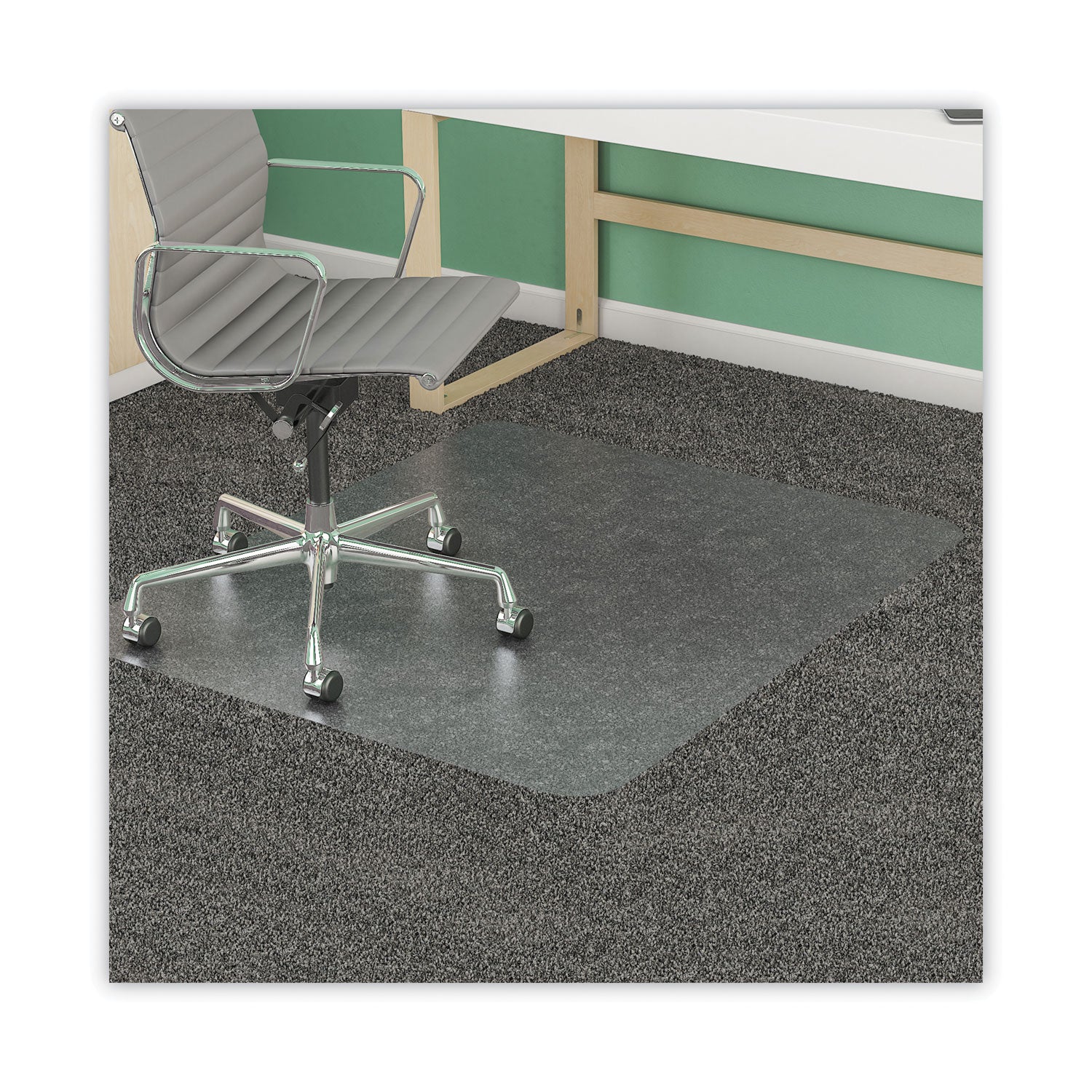 deflecto® Supermat Frequent Use Chair Mat For Medium Pile Carpet, 36 X 48, Rectangular, Clear