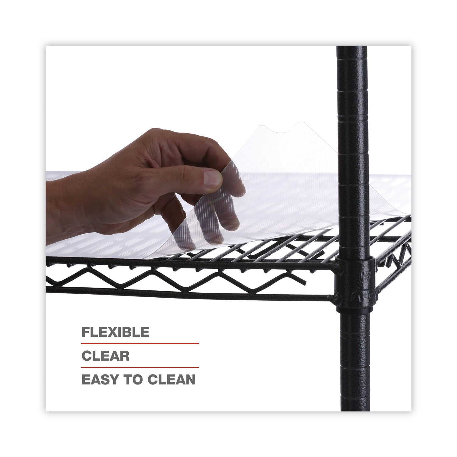 Alera® Shelf Liners For Wire Shelving, Clear Plastic, 48w X 24d, 4/pack