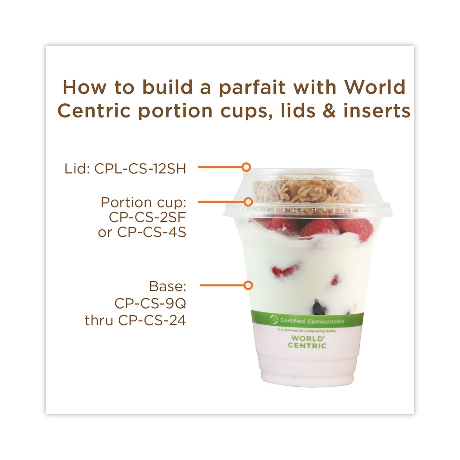 World Centric® PLA Clear Cold Cup Lids, Dome Lid, Fits 9 oz to 24 oz Parfait Cups, Plastic, Clear, 1,000/Carton - Bloom Skins
