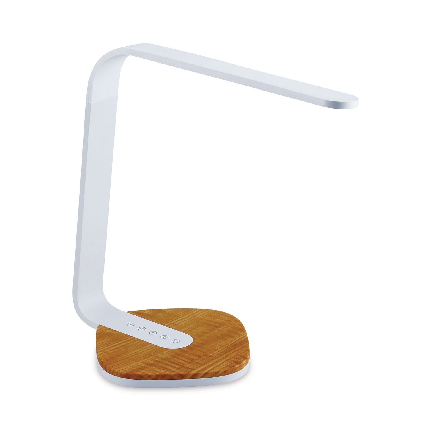 LED Desk Lamp | White/Wood | with USB Ports