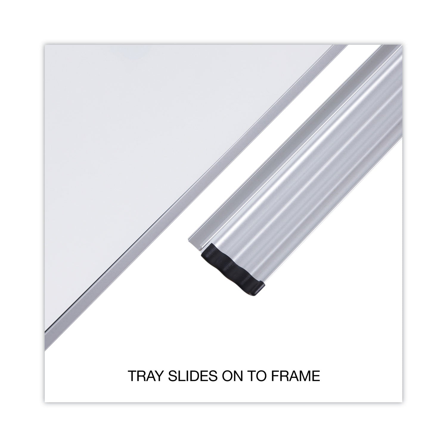 Universal® Deluxe Porcelain Magnetic Dry Erase Board, 36" x 24", White Surface, Silver/Black Aluminum Frame