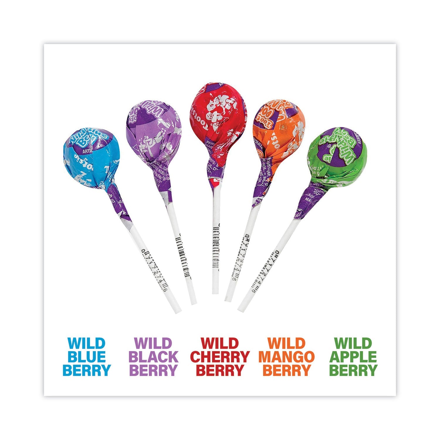 Tootsie Roll® Tootsie Pops, Assorted Wild Berry Flavors, 0.6 oz Lollipops, 100/Box
