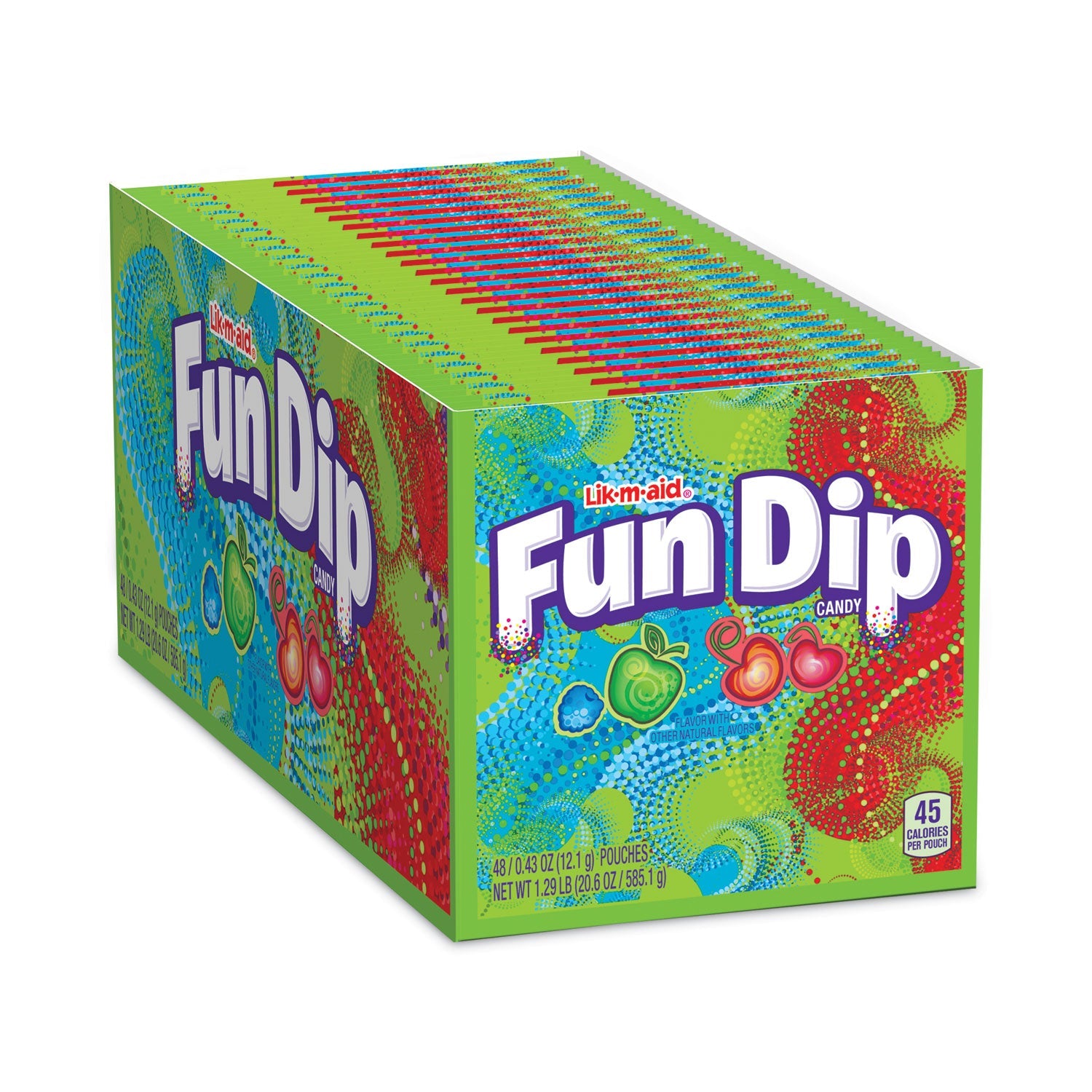 Lik-m-aid® Fun Dip Candy, Assorted Flavors, 0.43 oz Pouches, 48/Box