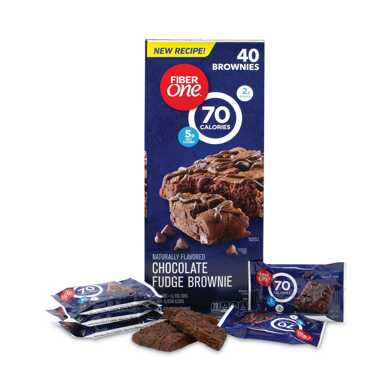 Fiber One® 70 Calorie Chocolate Fudge Brownies, 0.89 oz, 40/Carton
