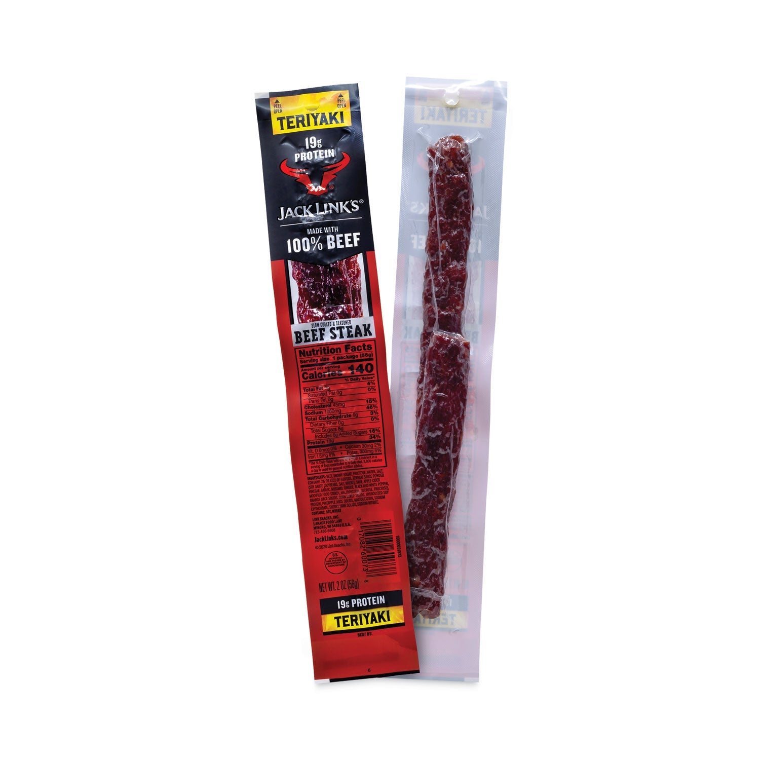 Jack Link’s Jumbo Teriyaki Beek Steak, 2 oz, 12/Box