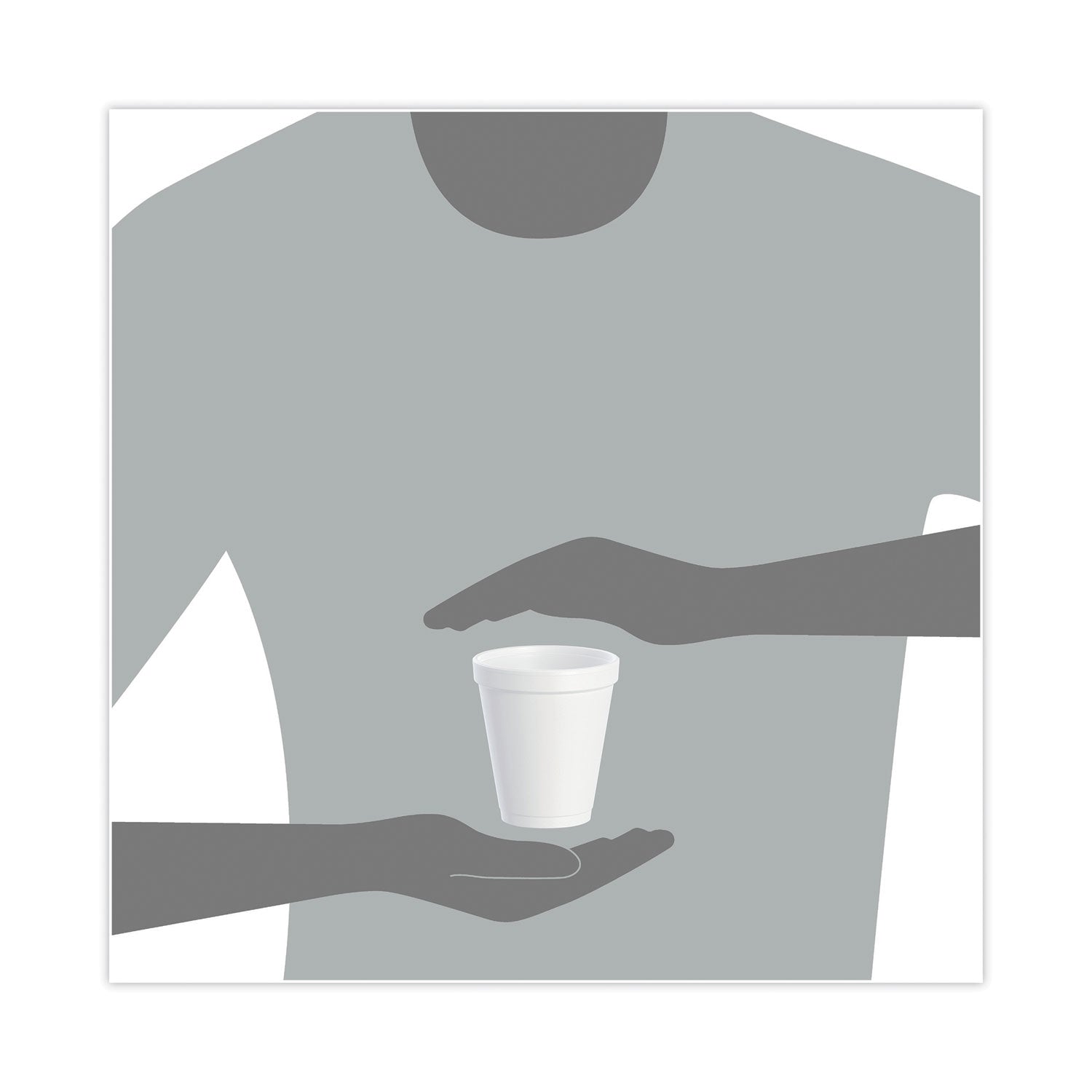 Dart® Foam Drink Cups, 8 Oz, White, 25/bag, 40 Bags/carton