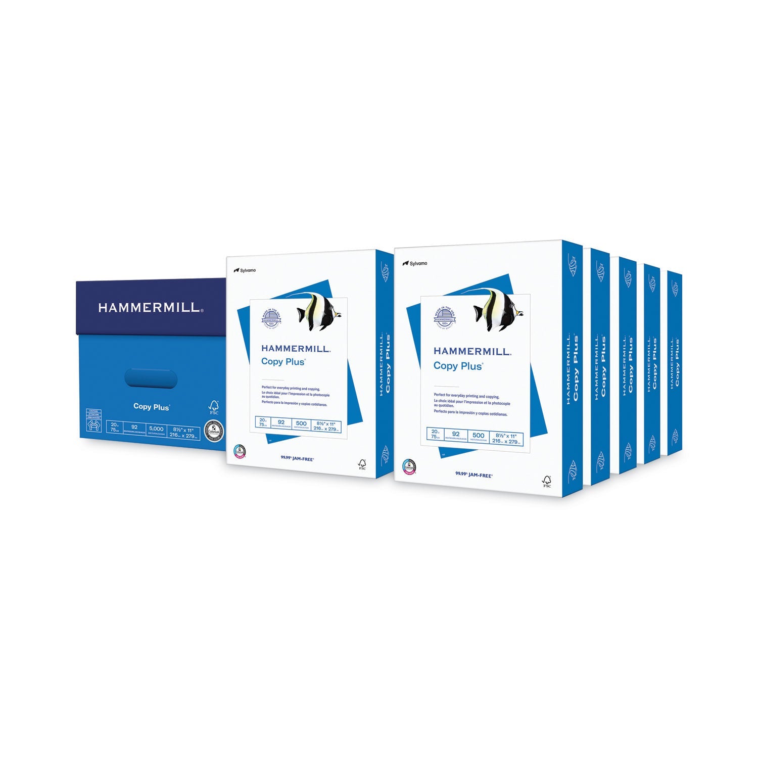 Hammermill® Copy Plus Print Paper, 92 Bright, 20 lb Bond Weight, 8.5 x 11, White, 500 Sheets/Ream, 10 Reams/Carton