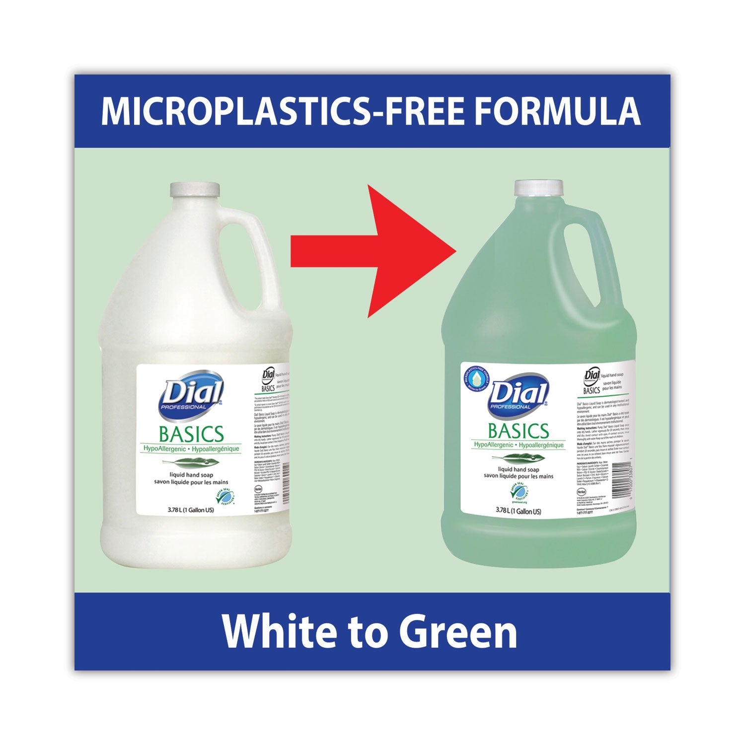 Dial® Professional Basics MP Free Liquid Hand Soap Refill, Honeysuckle Scent, 3.78 L, 4/Carton