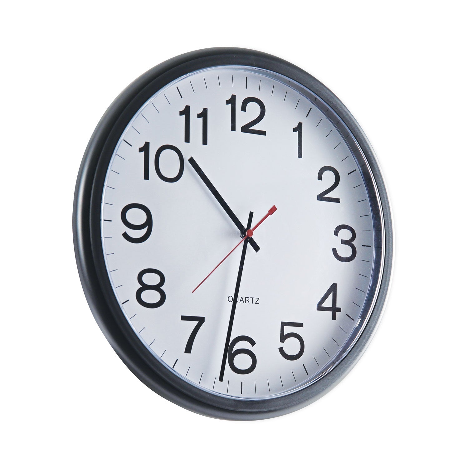 Universal® Indoor/outdoor Round Wall Clock, 13.5" Overall Diameter, Black Case, 1 Aa (sold Separately)