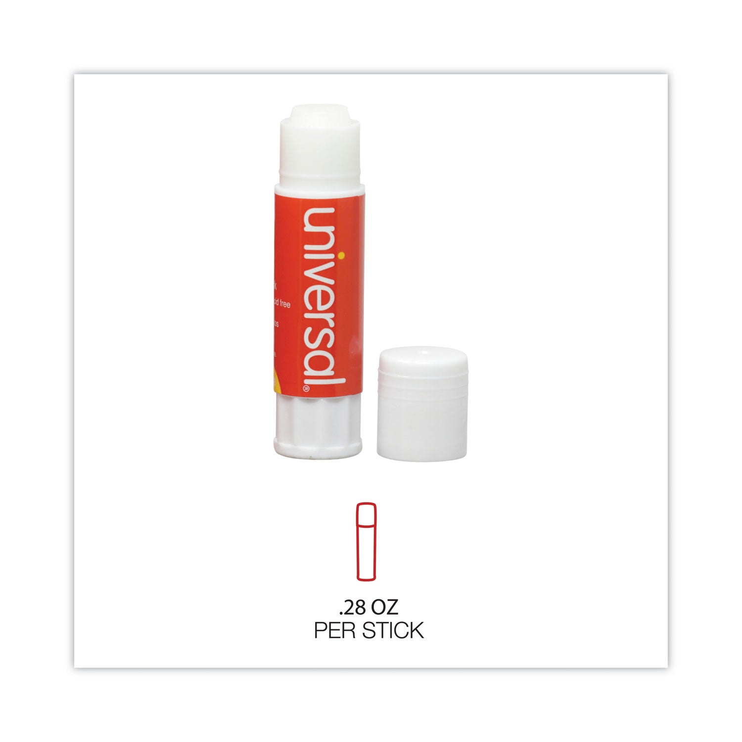Universal® Glue Stick, 0.28 Oz, Applies And Dries Clear, 12/pack