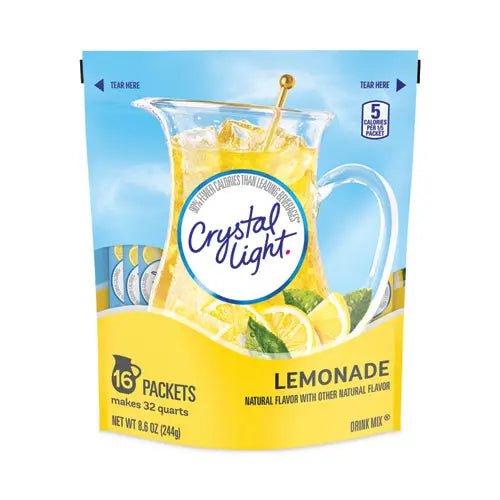 Crystal Light® Flavored Drink Mix Pitcher Packs, Lemonade, 0.14 oz Packets, 16 Packets/Pouch, 1 Pouch/Carton