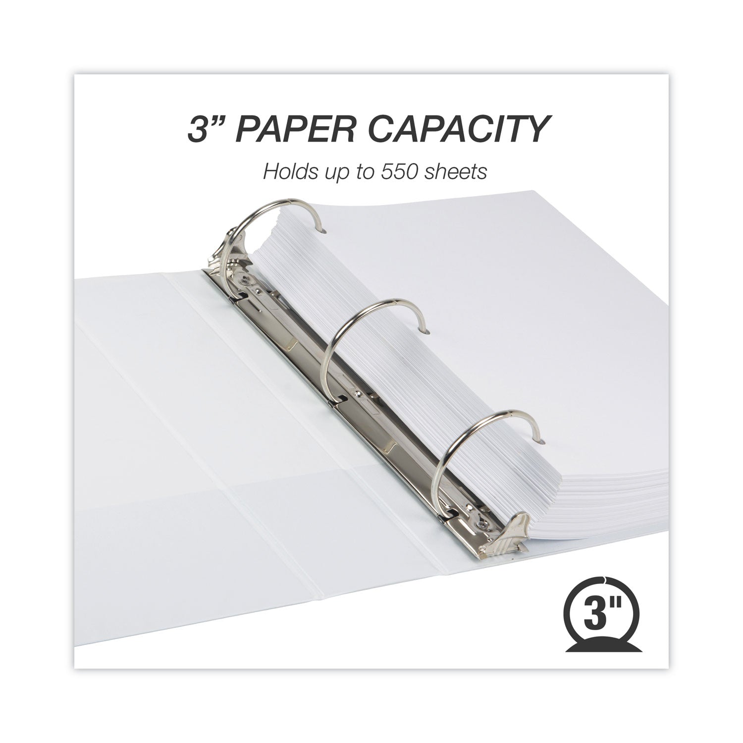 Samsill® Earth's Choice Plant-Based Round Ring View Binder, 3 Rings, 3" Capacity, 11 x 8.5, White - Bloom Skins
