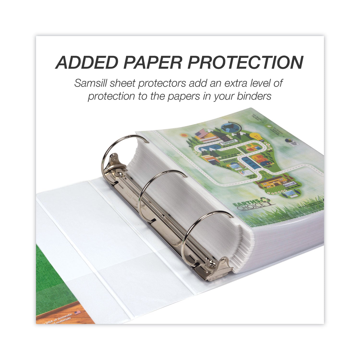 Samsill® Earth's Choice Plant-Based Round Ring View Binder, 3 Rings, 4" Capacity, 11 x 8.5, White