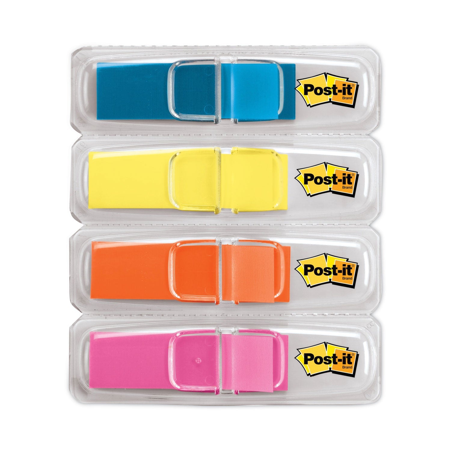 Post-it® Flags Highlighting Page Flags, 4 Bright Colors, 0.5 x 1.75, 35/Color, 4 Dispensers/Pack