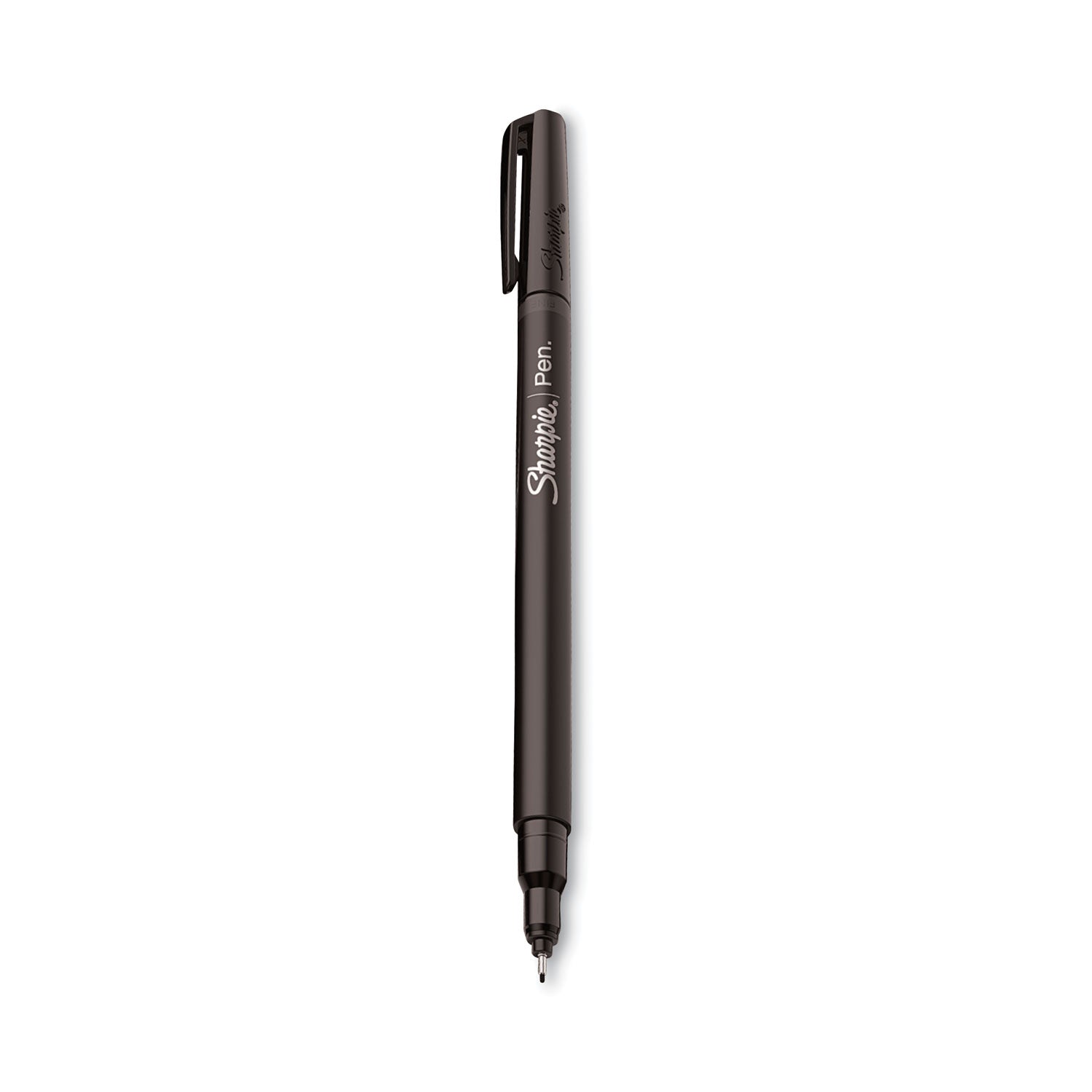 Sharpie® Water-Resistant Ink Porous Point Pen, Stick, Fine 0.4 mm, Black Ink, Black Barrel, Dozen