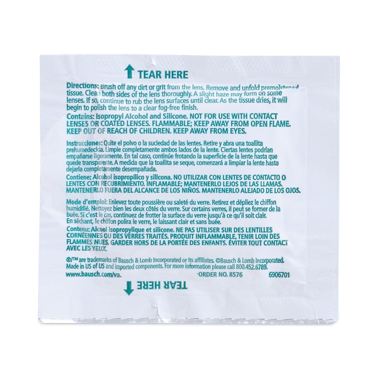 Bausch & Lomb Sight Savers Pre-Moistened Anti-Fog Tissues With Silicone, 8 X 5, 100/box - Bloom Skins