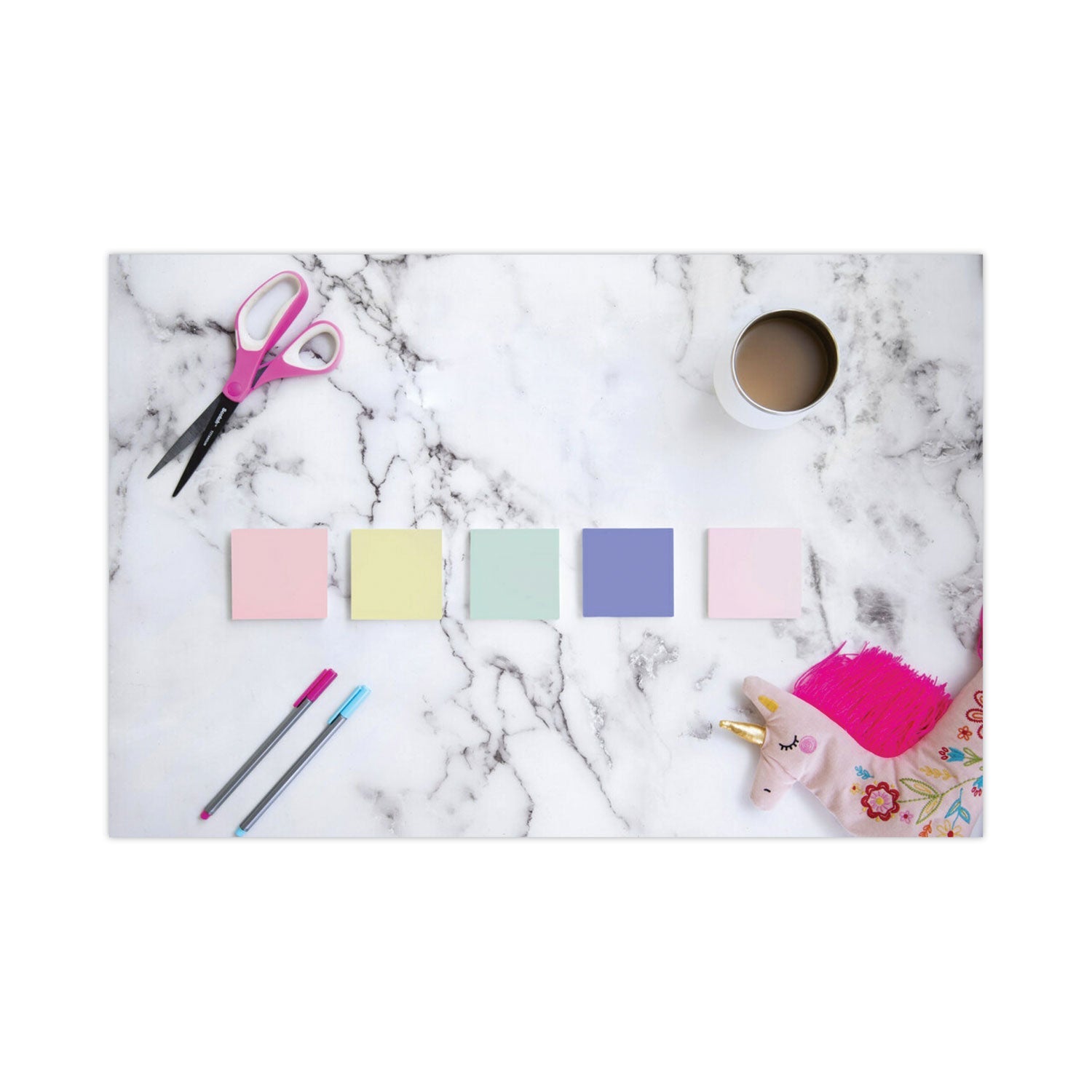 Post-it® Greener Notes Original Recycled Note Pad Cabinet Pack, 3" x 3", Sweet Sprinkles Collection Colors, 75 Sheets/Pad, 24 Pads/Pack