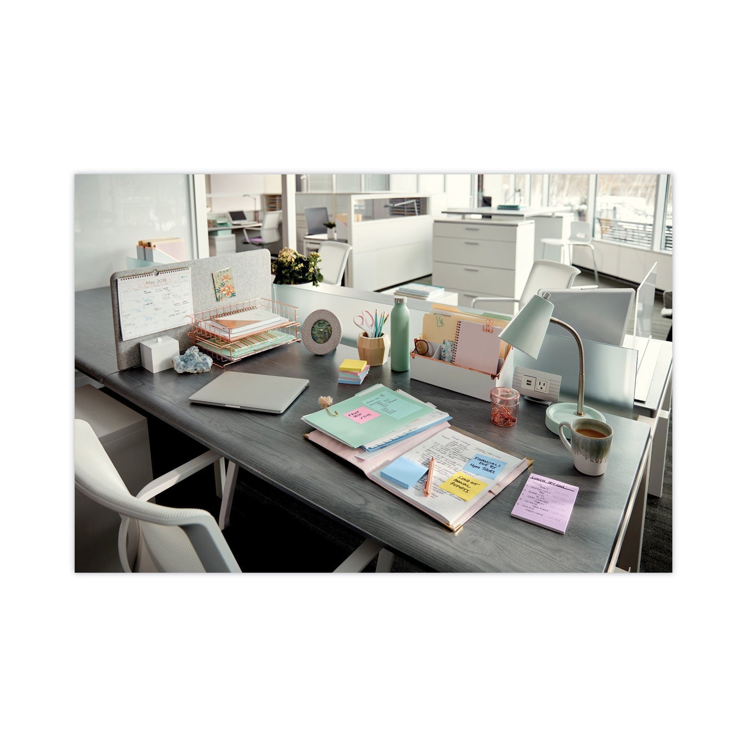 Post-it® Greener Notes Original Recycled Note Pads, Note Ruled, 4" x 6", Sweet Sprinkles Collection Colors, 100 Sheets/Pad, 5 Pads/Pack