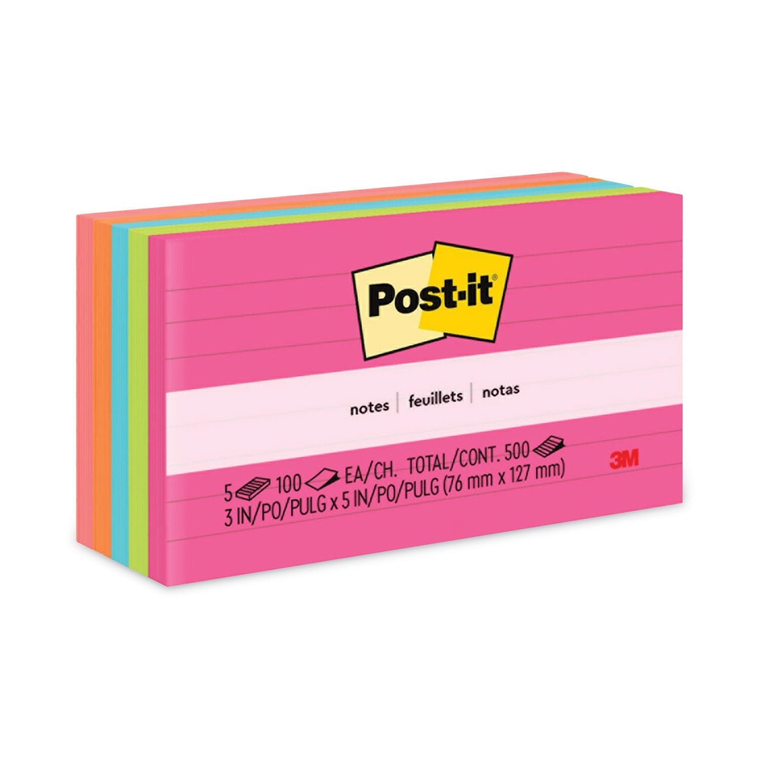 Post-it® Notes Original Pads | Ruled | 5-Pack