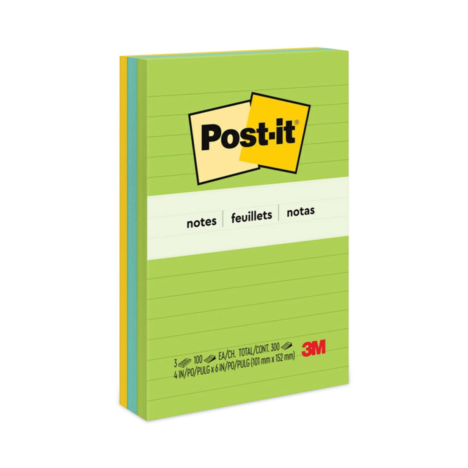 Original Post-it® Notes | 4x6 Ruled, 3-Pack
