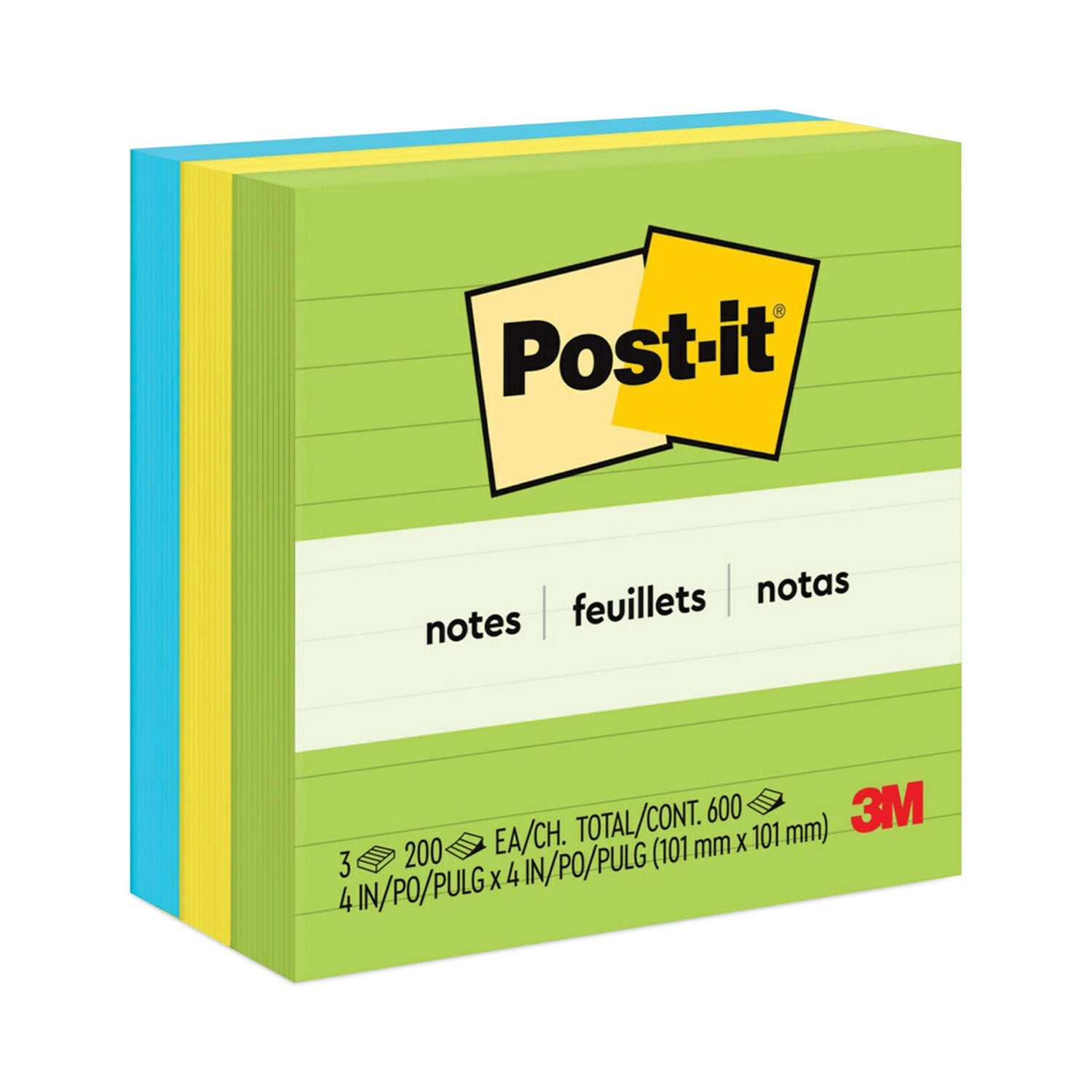 Post-it® Notes Original Pads | Ruled | 3-Pack