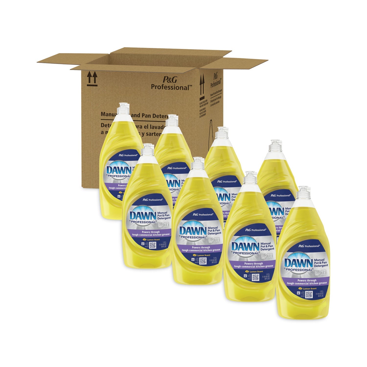 Dawn® Professional Manual Pot/pan Dish Detergent, Lemon, 38 Oz Bottle, 8/carton