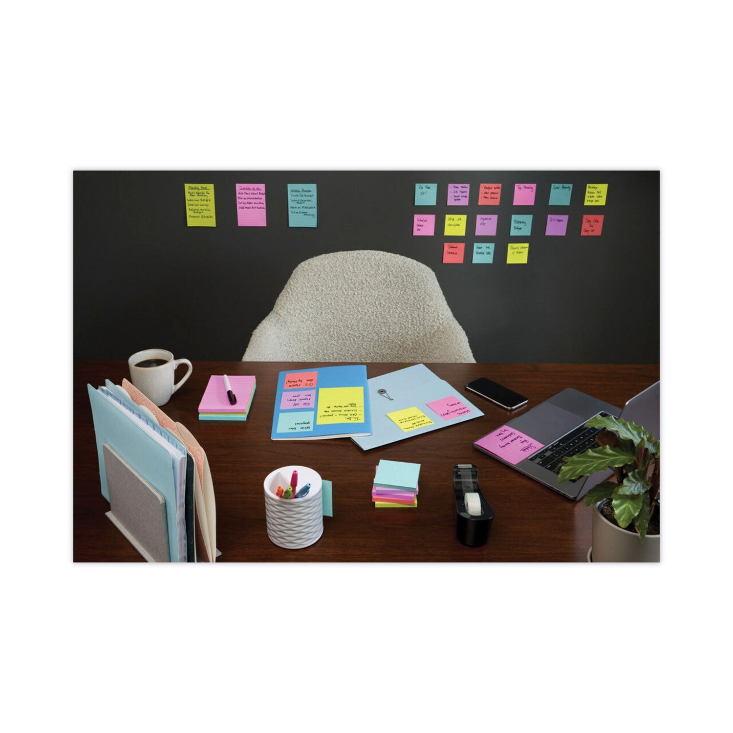 Post-it® Notes Super Sticky Pads in Supernova Neon Collection Colors, Cabinet Pack, 3" x 3", 70 Sheets/Pad, 24 Pads/Pack