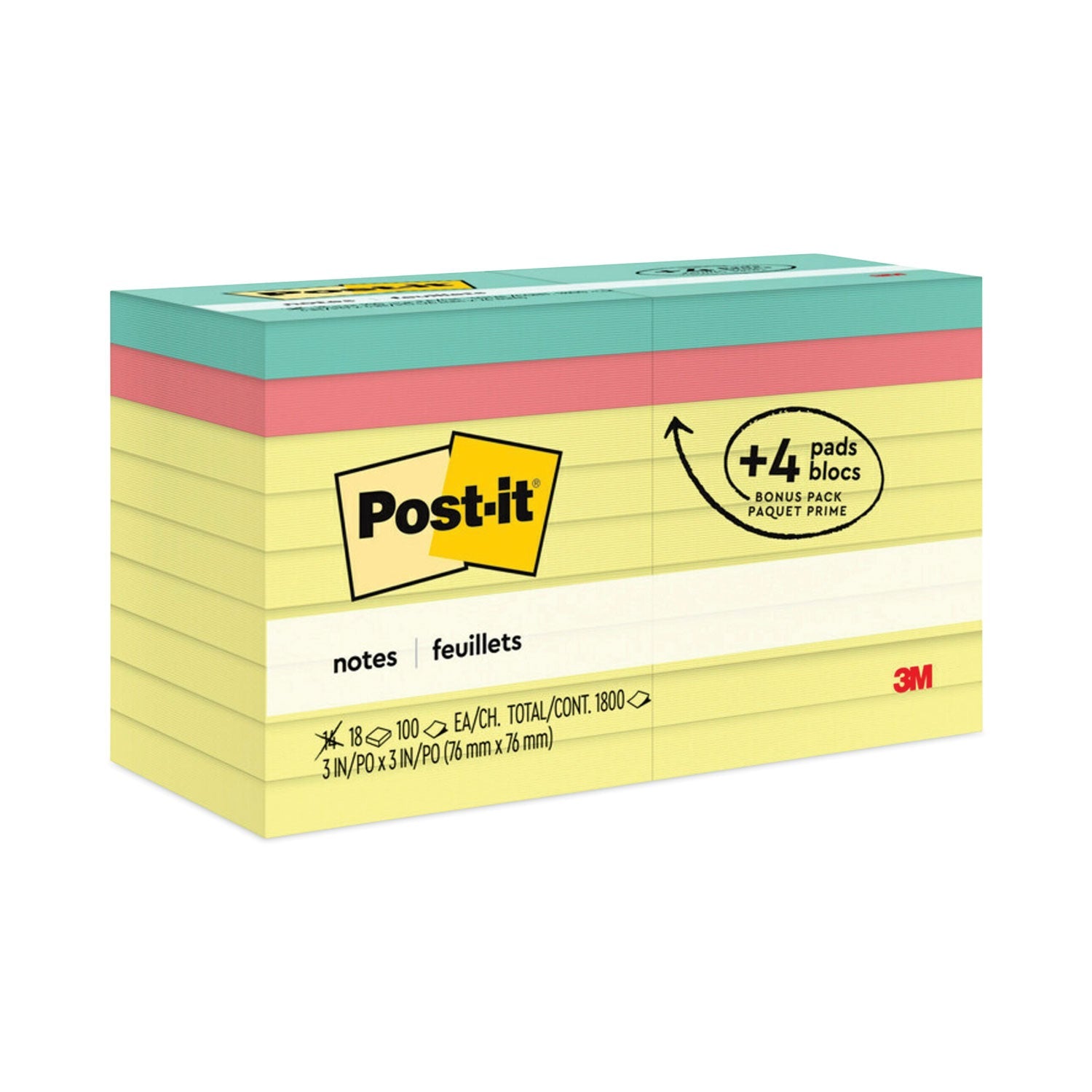 Post-it® Notes Original Pads | 18-Pack