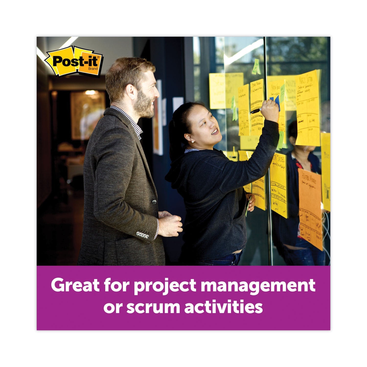Post-it® Notes Super Sticky Big Notes, Unruled, 11 x 11, Orange, 30 Sheets