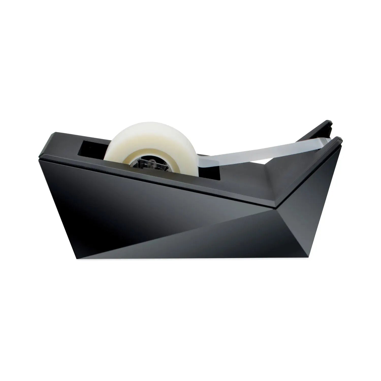 Scotch® Facet Design One-Handed Dispenser With One Roll Of Tape, 1" Core, Plastic, Black
