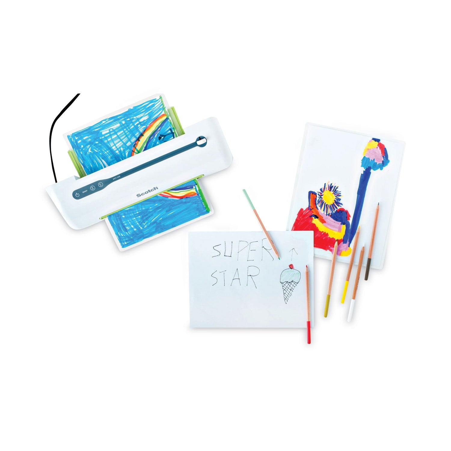 Scotch™ Self-Sealing Laminating Pouches, 12.5 Mil, 2.81" X 4.5", Gloss Clear, 5/pack